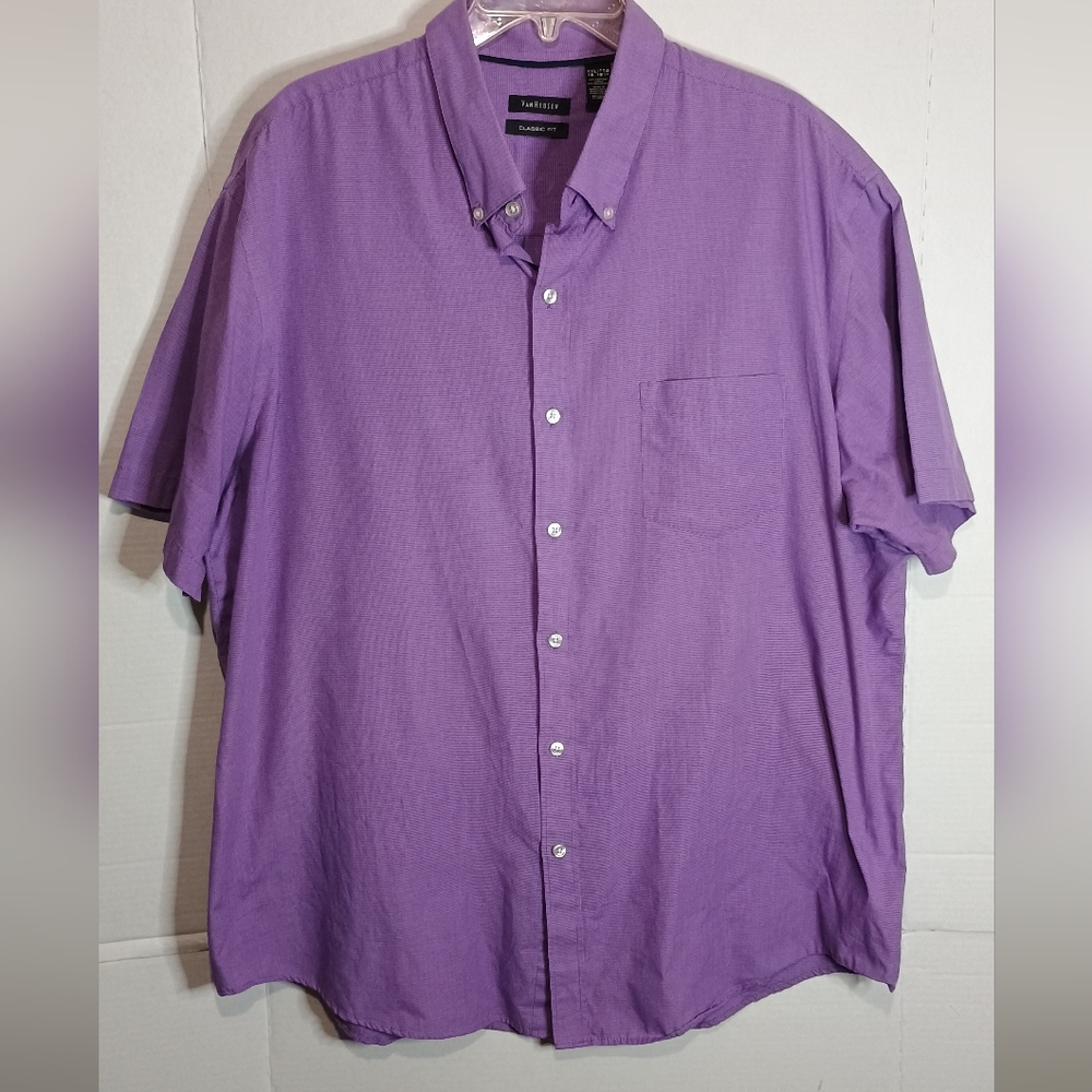 Van Heusen Purple Classic Fit Button Down Shirt Size XXL